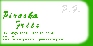 piroska frits business card